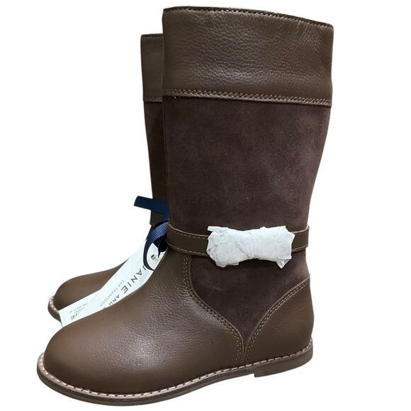 Janie and Jack Girls Boots Brown Leather Riding Size 10 NWT - Picture 1 of 11